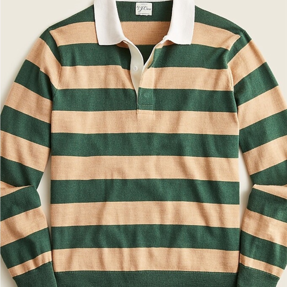 Merino wool rugby sweater in stripe